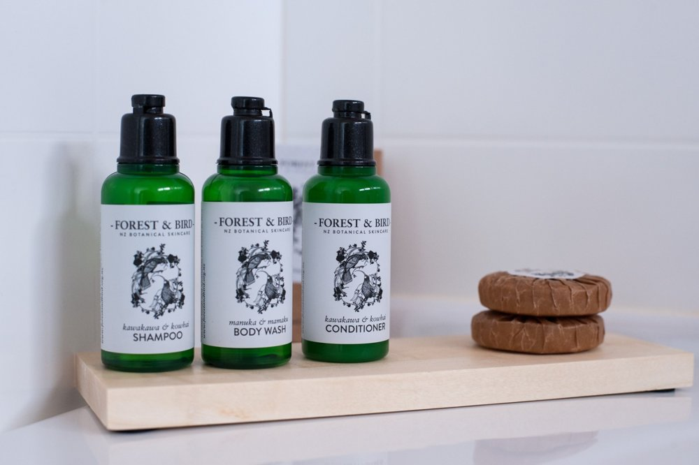 Bathroom with cleansers