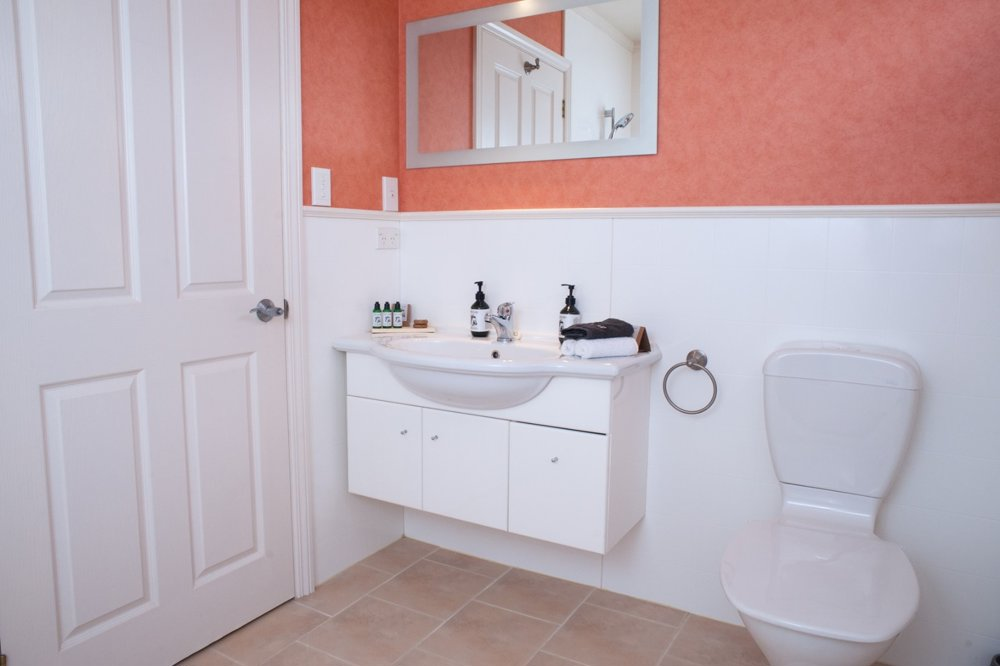 Bathroom with tiled floor